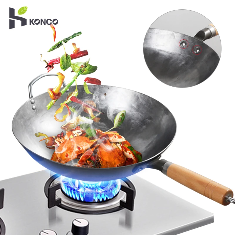 Konco Chinese Handmade Iron Wok Cooking Pot General Use for Gas and Induction Cooker cast iron pan Kitchen Cookware
Konco Chinese Handmade Iron Wok Cooking Pot General Use for Gas and Induction Cooker cast iron pan Kitchen Cookware