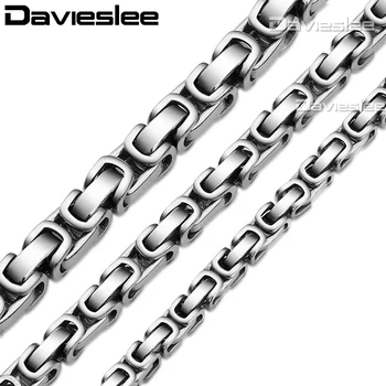 Davieslee Mens Necklace Chains Black Gold Silver Color Byzantine Box Link Stainless Steel Chain Neckalace for Men 5/6/8mm LKNM17
Davieslee Mens Necklace Chains Black Gold Silver Color Byzantine Box Link Stainless Steel Chain Neckalace for Men 5/6/8mm LKNM17