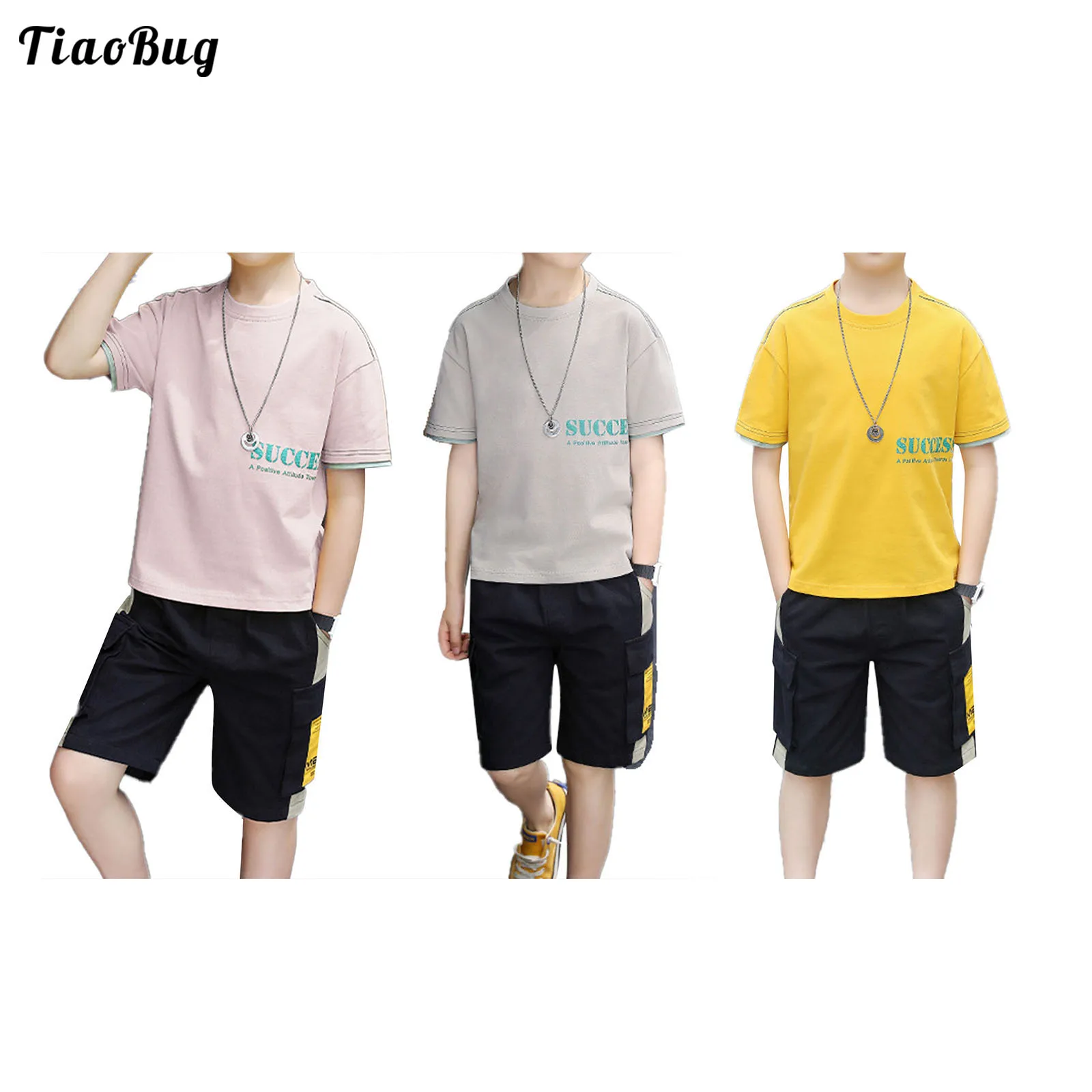 Casual Summer Boys Outfits Round Neckline Short Sleeves Print Letter Pattern Top Elastic Waistband Shorts With Pockets Sets
Casual Summer Boys Outfits Round Neckline Short Sleeves Print Letter Pattern Top Elastic Waistband Shorts With Pockets Sets