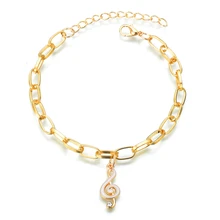 بساطتها سوار حلية سوار ذهب للنساء اليدوية قابل للتعديل رمز الموسيقى أساور أساور الخلخال مجوهرات بالجملة(China)