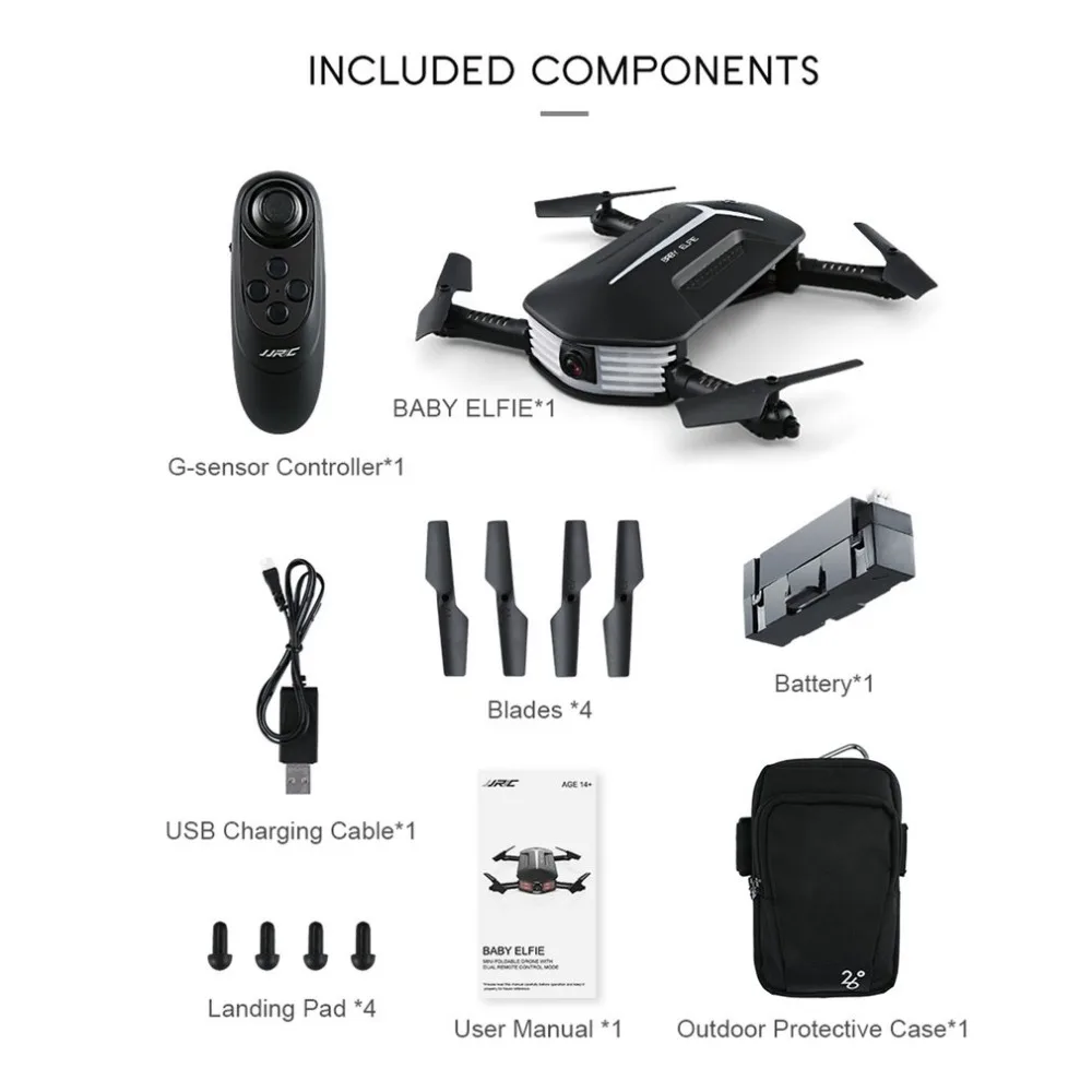 Mini BABY ELFIE Drone 2.4GHz 4CH 6-Axis Gyro 3D Flip Wi-Fi FPV Foldable RC Quadcopter With 720P Camera Altitude Hold
Mini BABY ELFIE Drone 2.4GHz 4CH 6-Axis Gyro 3D Flip Wi-Fi FPV Foldable RC Quadcopter With 720P Camera Altitude Hold