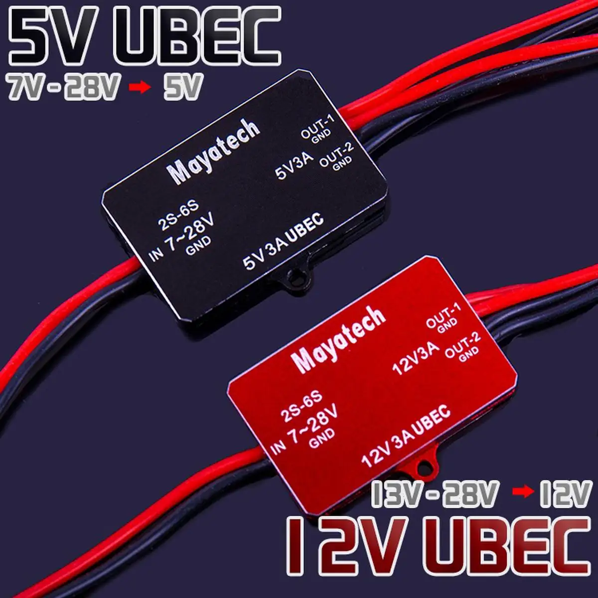 Mayatech 5V 3A /12V регулятор напряжения Mini UBEC Lipoly DC Step Down для квадрокоптера Дрон защиты