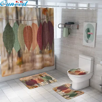 Ouneed 4PCS Pastel Maple Leaves Print Bathroom Shower Curtain sets landscape toilet floor mat shower curtain Non Slip Cover Mats
Ouneed 4PCS Pastel Maple Leaves Print Bathroom Shower Curtain sets landscape toilet floor mat shower curtain Non Slip Cover Mats