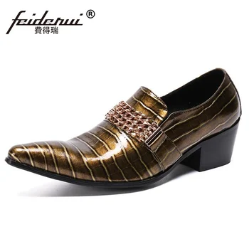 Stylish Pointed Toe Slip on Man High Heels Shoes Patent Leather Metal Trim Punk Rocker Loafers Handmade Men's Formal Flats SL853
Stylish Pointed Toe Slip on Man High Heels Shoes Patent Leather Metal Trim Punk Rocker Loafers Handmade Men's Formal Flats SL853