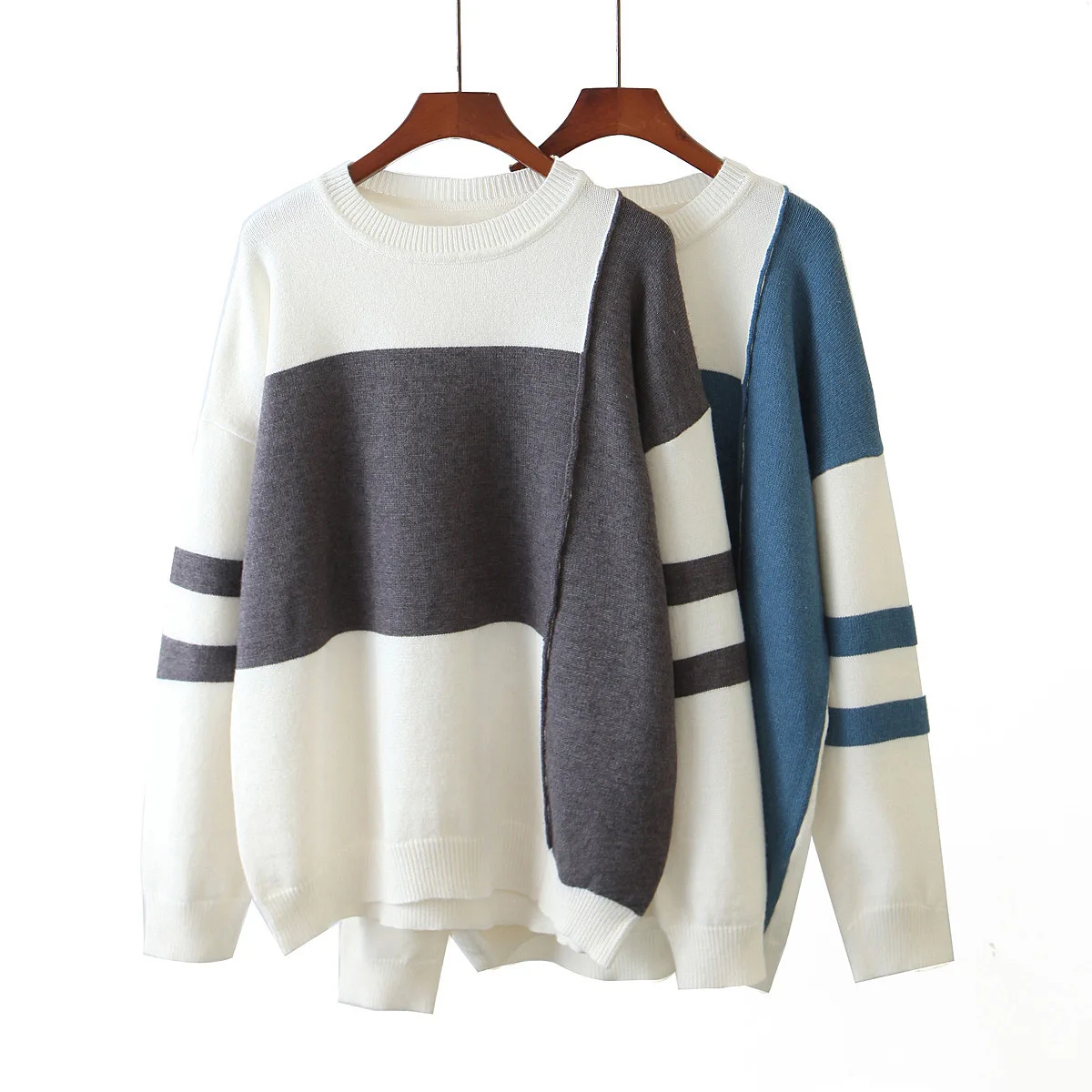 Wholesale 2020 Autumn New Products Western Style WOMEN'S Dress Crew Neck Contrast Color Joint Sweater
Wholesale 2020 Autumn New Products Western Style WOMEN'S Dress Crew Neck Contrast Color Joint Sweater
