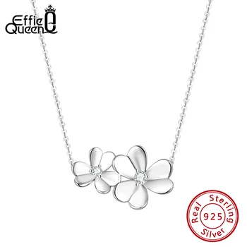 Effie Queen 925 Sterling Silver Necklace AAAA CZ Rhodium Plated Lucky clover shape for Women/Girl Valentine's Day Gift EQN16
Effie Queen 925 Sterling Silver Necklace AAAA CZ Rhodium Plated Lucky clover shape for Women/Girl Valentine's Day Gift EQN16