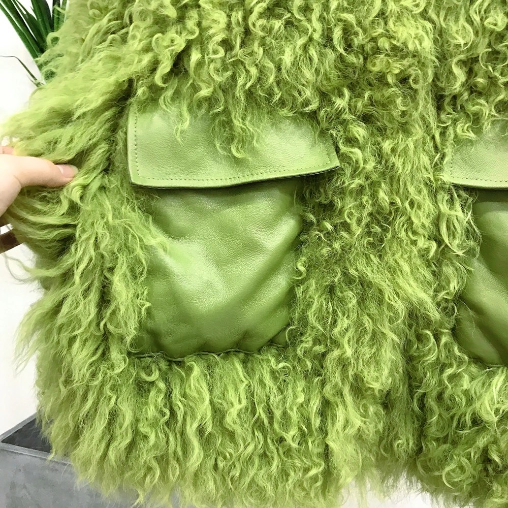 Best Grass Green Color AU1036 Quick Shipping New Fashion 100% Real Hand Knit Sheep Fur Overcoat 2020 10 Best Grass Green Color AU1036 Quick Shipping New Fashion 100% Real Hand Knit Sheep Fur Overcoat 2020 10
