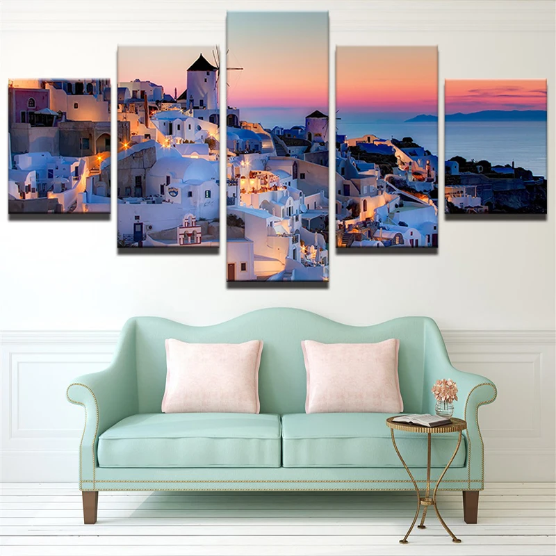 No Framed 5 Pieces Santorini Landscape Abstract Wall Art Canvas HD Print Posters Pictures Paintings Home Decor for Living Room
No Framed 5 Pieces Santorini Landscape Abstract Wall Art Canvas HD Print Posters Pictures Paintings Home Decor for Living Room