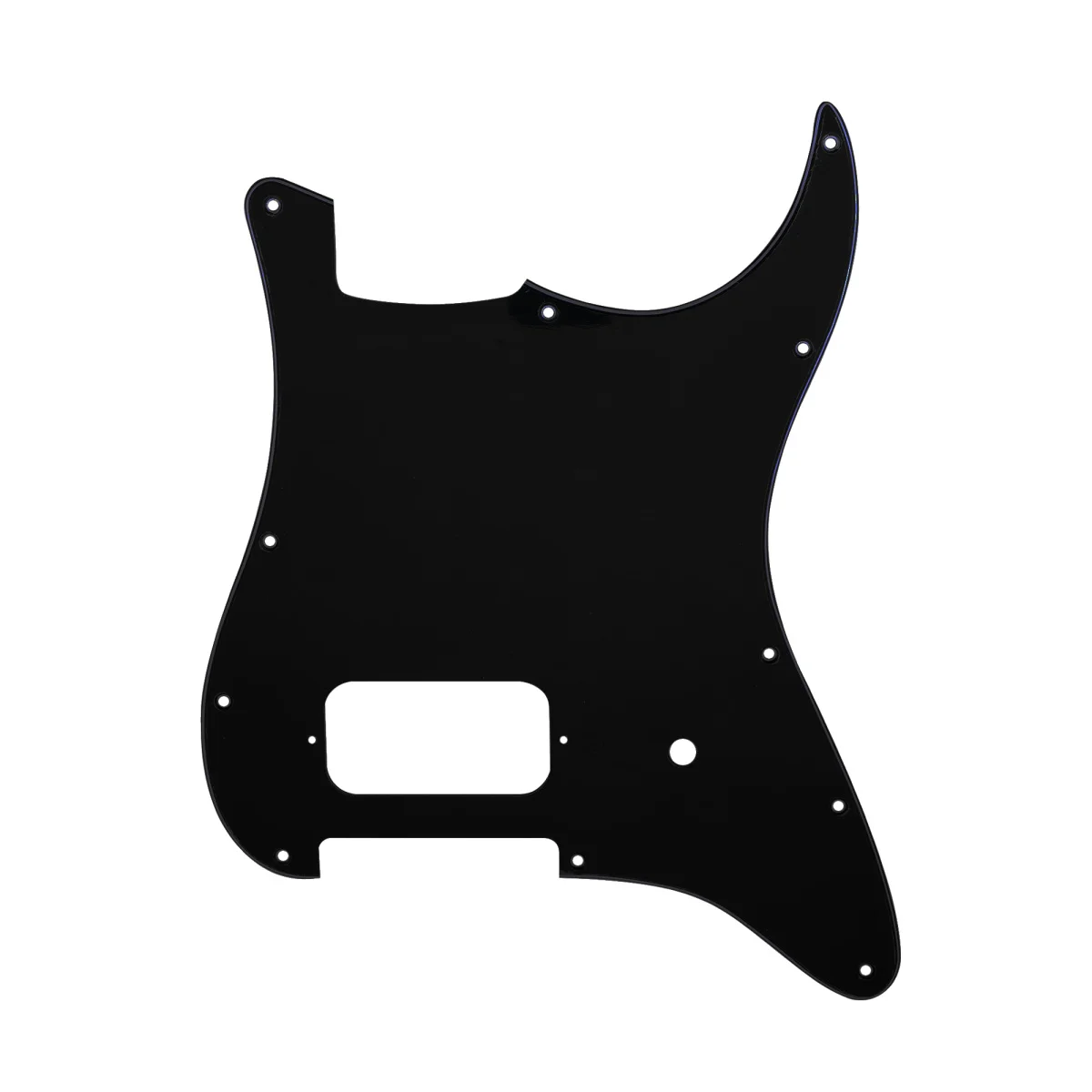 

Musiclily Pro 11 Holes Single Uncovered Humbucker and Pot Slot Pickguard For USA/Mexico Fender Tom Delonge Strat, 3ply Black