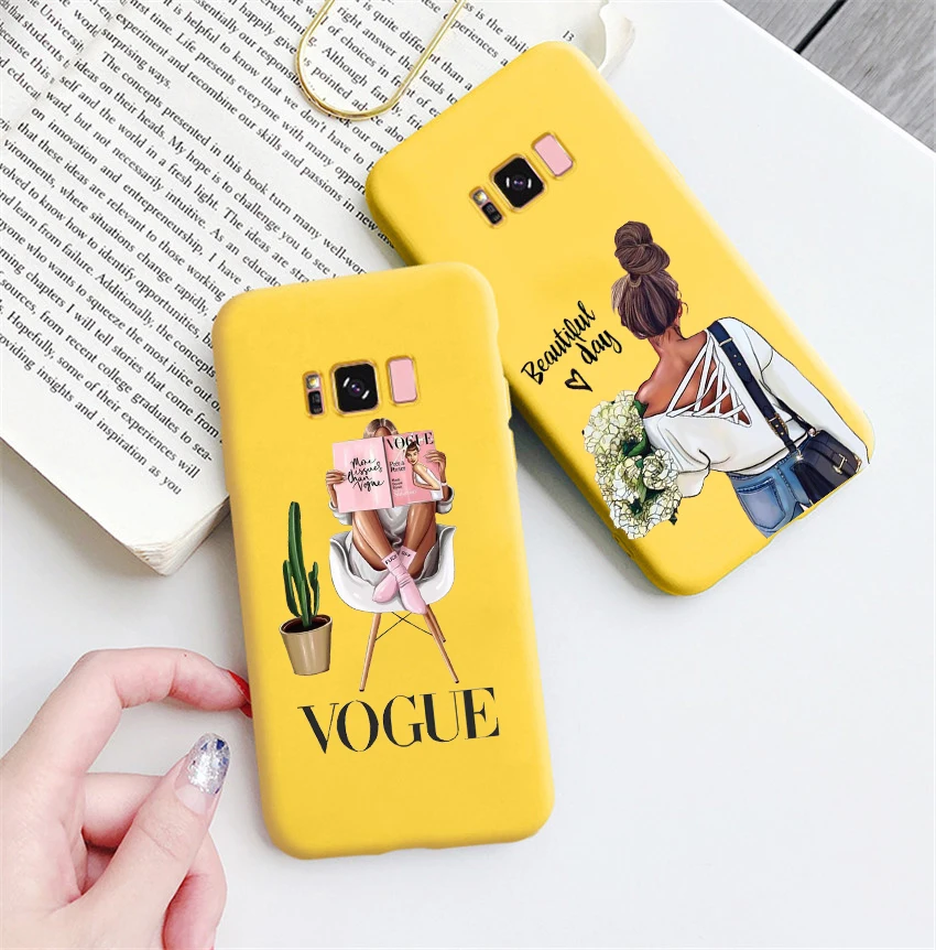 Goddess VOGUE Art Princess женский кофейный модный силиконовый розовый чехол для samsung s8 s8plus s9