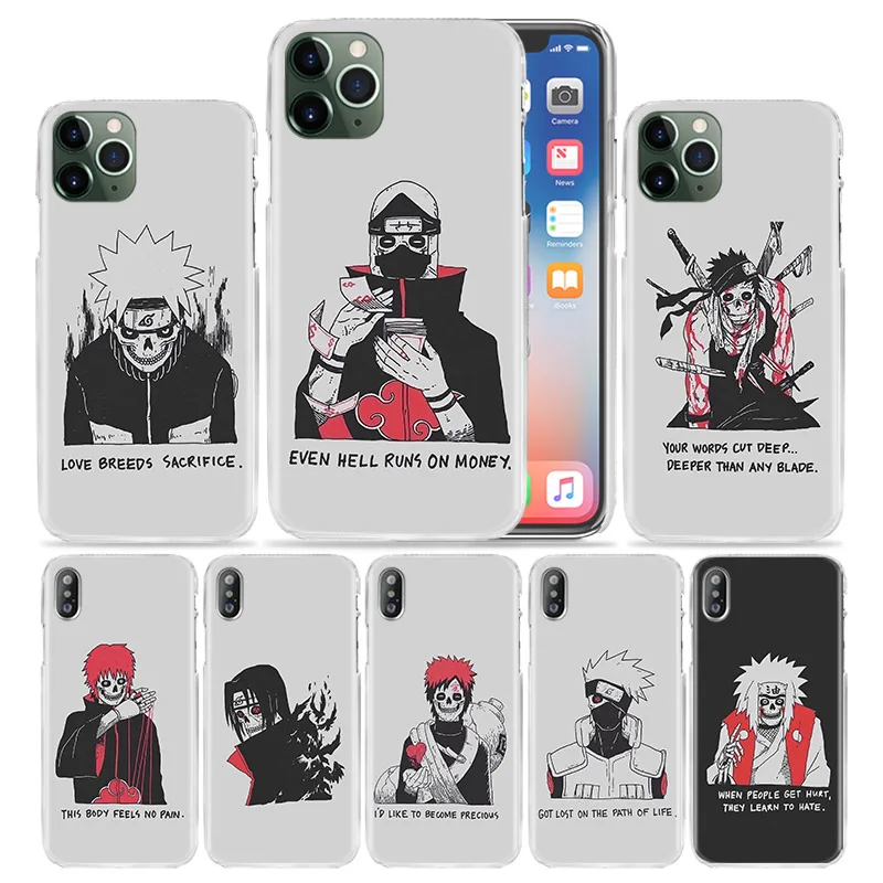 Скелет Аниме Наруто Чехол для Apple iPhone 11 Pro XS Max XR X 7 8 6 6S Plus 5 SE 2020 Capas Жесткий