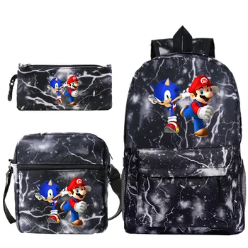 2 Pcs/set Sonic Backpack Mario Printing Travel Canvas Notebook Bags School Backpack for Teenagers Boys Girls
2 Pcs/set Sonic Backpack Mario Printing Travel Canvas Notebook Bags School Backpack for Teenagers Boys Girls