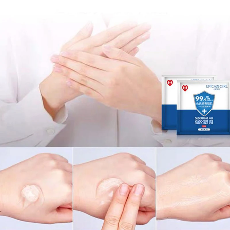 50bags*3g/1box Hand Sanitizer Cleaner Nursing Gel Rinse Disposable Portable 99.9% Degerming Deodorize Sterilize Hand Care
50bags*3g/1box Hand Sanitizer Cleaner Nursing Gel Rinse Disposable Portable 99.9% Degerming Deodorize Sterilize Hand Care