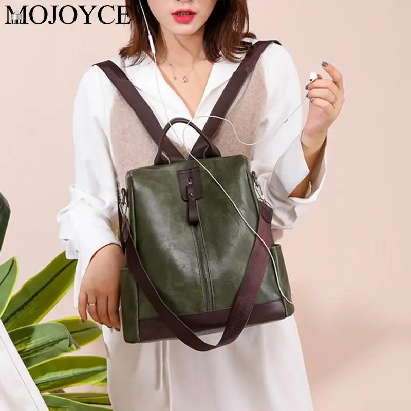 Fashion Women Backpack Teenagers PU Leather Travel Anti-theft Shoulder School Bags Anti-theft Rucksack with Headphones Hole
Fashion Women Backpack Teenagers PU Leather Travel Anti-theft Shoulder School Bags Anti-theft Rucksack with Headphones Hole