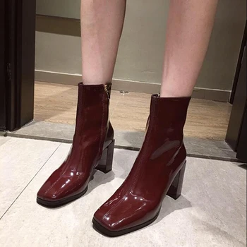 Ankle Boots Short Boots High Heels Women Shoes Woman Women Boots Fashion PU Retro Boots 2020 New Square Toe Short Boots D414 
Ankle Boots Short Boots High Heels Women Shoes Woman Women Boots Fashion PU Retro Boots 2020 New Square Toe Short Boots D414