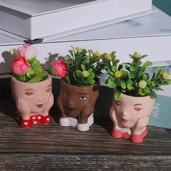 Home Decoration Accessories Flower Arrangement Simple Gardening Character Flower Pot Creative Ceramic Vase Desktop Dried Flowers
Home Decoration Accessories Flower Arrangement Simple Gardening Character Flower Pot Creative Ceramic Vase Desktop Dried Flowers