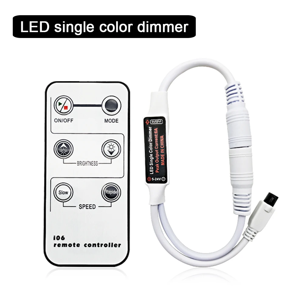 Mini Remote Control Dimmer for Single Color LED Strip LED Ribbon LED Tape DC 12V 6A 72W IR 6 Key Remote Controller Wireless
Mini Remote Control Dimmer for Single Color LED Strip LED Ribbon LED Tape DC 12V 6A 72W IR 6 Key Remote Controller Wireless
