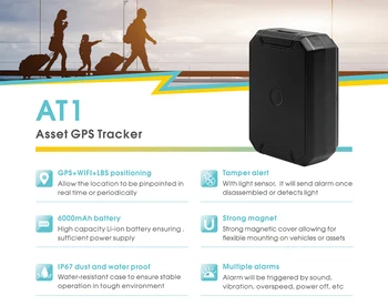 AT1 Gps Tracking With Recording GPS + LBS + WIFI Positioning With 6000mAh Battery IP67 Waterproof Tamper Alert For Assets Cars
AT1 Gps Tracking With Recording GPS + LBS + WIFI Positioning With 6000mAh Battery IP67 Waterproof Tamper Alert For Assets Cars