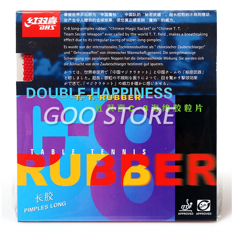DHS C8 Table tennis rubber Original Defensive+ Loop pips-long topsheet OX DHS ping pong sponge
DHS C8 Table tennis rubber Original Defensive+ Loop pips-long topsheet OX DHS ping pong sponge