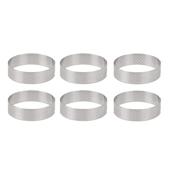 Circular Stainless Steel Porous Tart Ring Bottom Tower Pie Cake Mould Baking ToolsHeat-Resistant Perforated Cake Mousse Ring, 8c 
Circular Stainless Steel Porous Tart Ring Bottom Tower Pie Cake Mould Baking ToolsHeat-Resistant Perforated Cake Mousse Ring, 8c