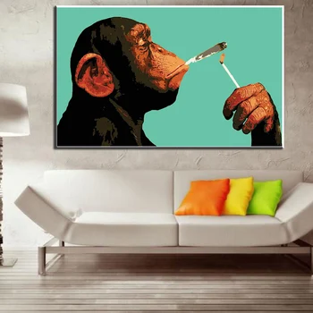 Cartoon Smoking Orangutan Monkey Paintings on Canvas Animal Art Gorilla Prints Posters Wall Art Pictures For Living Room Cuadros 
Cartoon Smoking Orangutan Monkey Paintings on Canvas Animal Art Gorilla Prints Posters Wall Art Pictures For Living Room Cuadros