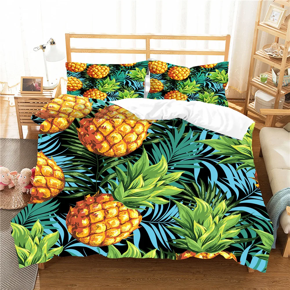 Bedding Cover Soft Material Home Textiles Pineapple Pattern Bed Linen with Pillowcase King Queen Double Single Size 3D Digital
Bedding Cover Soft Material Home Textiles Pineapple Pattern Bed Linen with Pillowcase King Queen Double Single Size 3D Digital