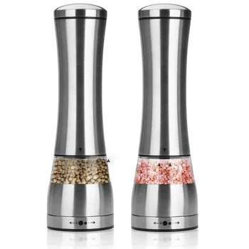 2 Pack Stainless Steel Electric Pepper Mill Salt Grinder Automatic Pepper Grinder Spice Mills Home Kitchen Tools
2 Pack Stainless Steel Electric Pepper Mill Salt Grinder Automatic Pepper Grinder Spice Mills Home Kitchen Tools