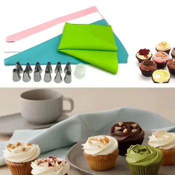 14PC/Set Silicone Icing Piping Cream Pastry Bag + 12 PC Stainless Steel Nozzle Pastry Tips Converter DIY Cake Decorating Tools
14PC/Set Silicone Icing Piping Cream Pastry Bag + 12 PC Stainless Steel Nozzle Pastry Tips Converter DIY Cake Decorating Tools
