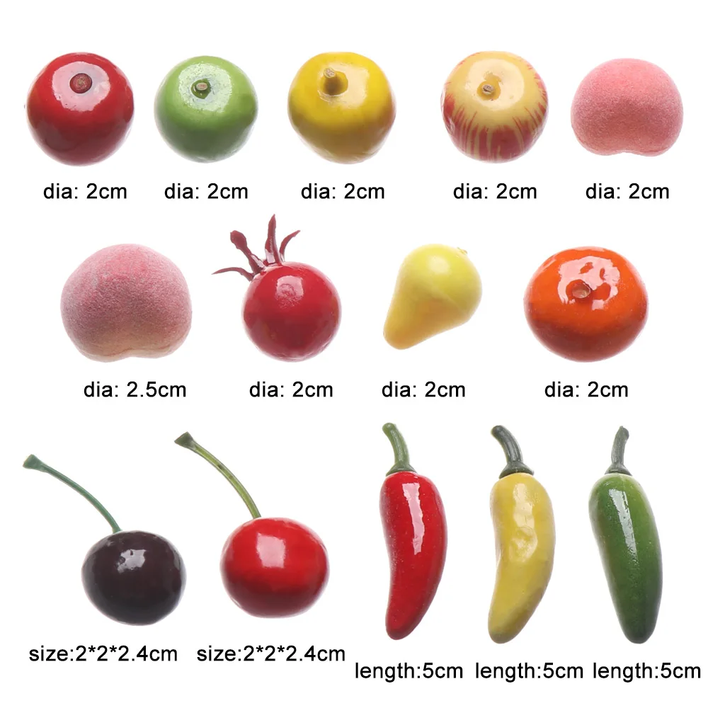 20 шт. мини симуляция фрукты овощи искусственное Яблоко Вишня персик Чили