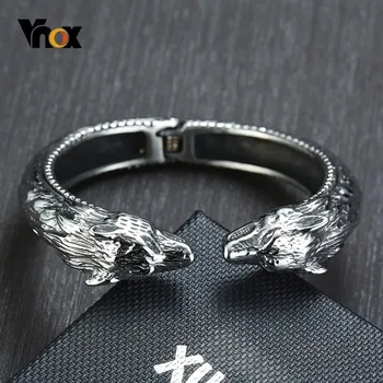 Vnox Bulky Wild Wolf Chinese Dragon Head Bangle for Men Punk Stainless Steel Cuff Bracelets Animal Jewelry
Vnox Bulky Wild Wolf Chinese Dragon Head Bangle for Men Punk Stainless Steel Cuff Bracelets Animal Jewelry