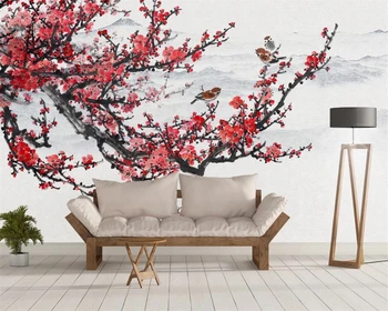 beibehang wallpaperCustomized plum blossom hand-painted Chinese ink landscape flowers and birds background painting 3d wallpaper
beibehang wallpaperCustomized plum blossom hand-painted Chinese ink landscape flowers and birds background painting 3d wallpaper