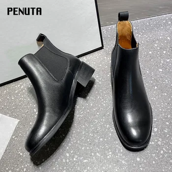 2020 PENUTA Genuine Leather Women Chelsea Boots Round Toe Ankle Booties Top Quality Western European Autumn Winter Shoes D0048
2020 PENUTA Genuine Leather Women Chelsea Boots Round Toe Ankle Booties Top Quality Western European Autumn Winter Shoes D0048