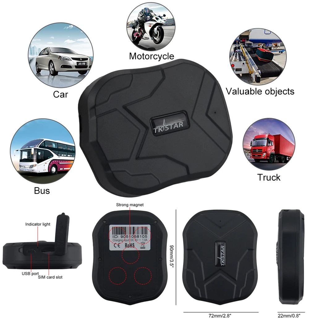 GPS tracker Magnet Voice monitor TK905/TK905-3G Waterproof Real-time tracking 5000mAh 90-days standby time
GPS tracker Magnet Voice monitor TK905/TK905-3G Waterproof Real-time tracking 5000mAh 90-days standby time