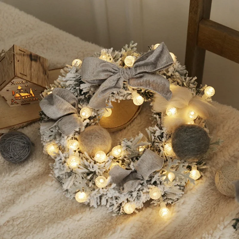 Hot New Christmas Wreath With LED String Light Bowknot Plush Balls Decorated Garland For Front Door Window Wall Hanging Decor
Hot New Christmas Wreath With LED String Light Bowknot Plush Balls Decorated Garland For Front Door Window Wall Hanging Decor
