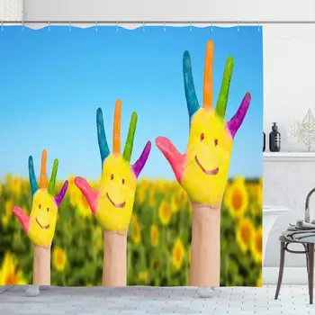Shower Curtain Set with Hooks 60x72 Child Happy Recreation Summer Holidays Family Meeting Concept Pastime Three Hand Design
Shower Curtain Set with Hooks 60x72 Child Happy Recreation Summer Holidays Family Meeting Concept Pastime Three Hand Design