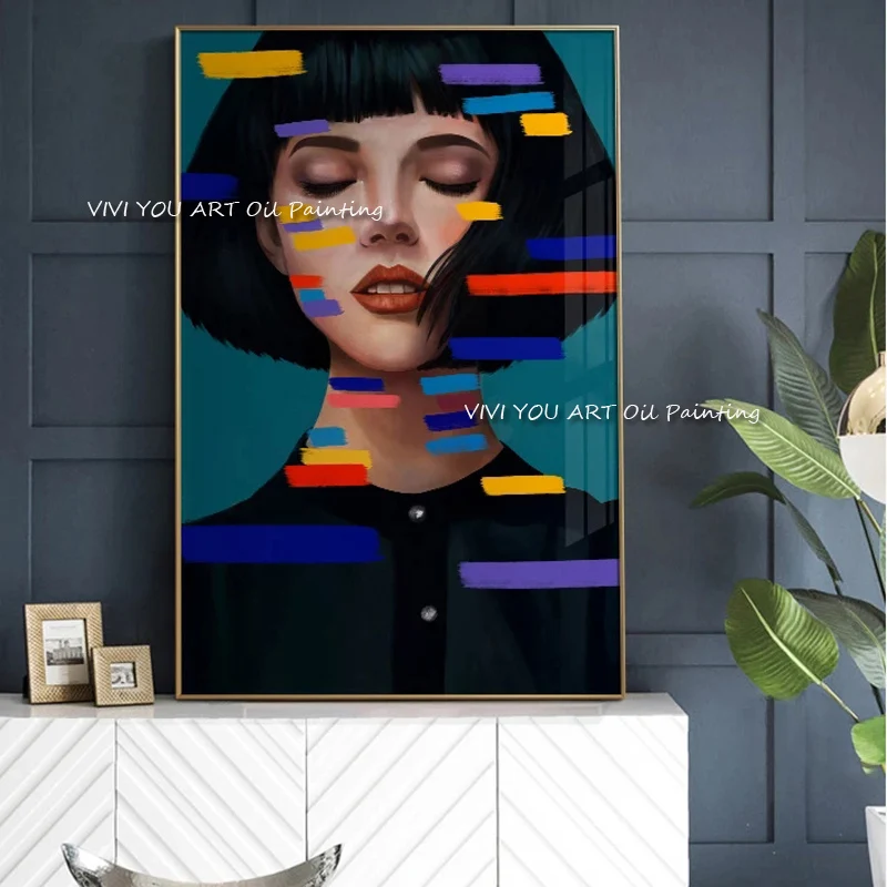 100% handmade girl face colorful oil painting woman art canvas thick knife picture wall bar corridor living room home decoration
100% handmade girl face colorful oil painting woman art canvas thick knife picture wall bar corridor living room home decoration