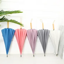 Simple Japanese Small Fresh Automatic Literary Long Handle Umbrella Female Rain and Sun Dual-use Windproof Couple Sun Umbrella