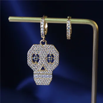 Skull CZ Earrings Small Hoop Earrings Women CZ Skull Skeleton Dangling Jewelry Big Dangle Earrings Asymmetry Drop Earrings Gifts 
Skull CZ Earrings Small Hoop Earrings Women CZ Skull Skeleton Dangling Jewelry Big Dangle Earrings Asymmetry Drop Earrings Gifts