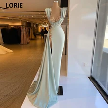LORIE Light Green Long 2022 Saudi Arabia Prom Party Dresses Satin Side Slit Sleeveless Formal Evening Gowns Robes De Soirée
LORIE Light Green Long 2022 Saudi Arabia Prom Party Dresses Satin Side Slit Sleeveless Formal Evening Gowns Robes De Soirée
