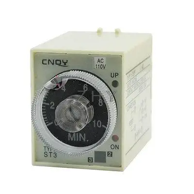 ST3 Model AC 110V 1NO 1NC 0-10Min 10Minute Delay Power on Timer Time Relay
ST3 Model AC 110V 1NO 1NC 0-10Min 10Minute Delay Power on Timer Time Relay