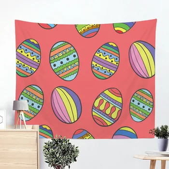 

Easter Eggs Tapestries Cartoon Rabbit Home Bedroom Mat on The Wall Polyester Wall Mat Dorm Alphabet Gift Decor Hanging Tapestry
