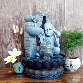 Handmade Zen Resin Buddha Statue Meditation Monk Running Water Sound Waterfall Fountain Peaeful Desktop Fountains Air Humidifier
Handmade Zen Resin Buddha Statue Meditation Monk Running Water Sound Waterfall Fountain Peaeful Desktop Fountains Air Humidifier