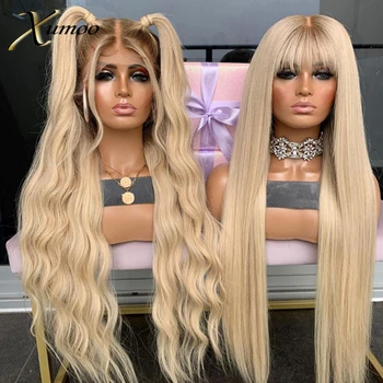 XUMOO Cheap Synthetic Lace Front Wig With Bangs High Temperature Fiber Ombre Blonde Synthetic Wig With Baby Hair Wigs For Women
XUMOO Cheap Synthetic Lace Front Wig With Bangs High Temperature Fiber Ombre Blonde Synthetic Wig With Baby Hair Wigs For Women