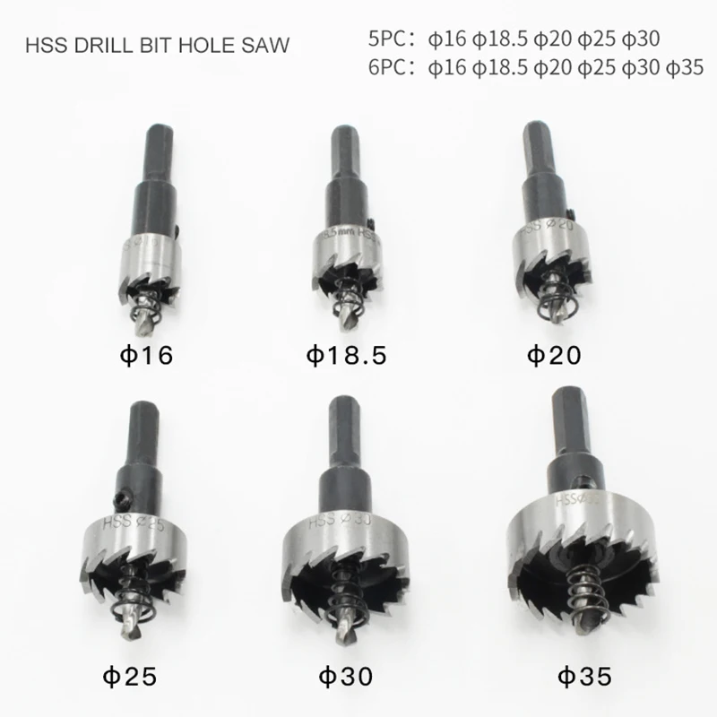 6pcs/lot Carbide Tip HSS Drill Bit Hole Saw Set Stainless Steel Metal Alloy 15-35mm Core drill bit
6pcs/lot Carbide Tip HSS Drill Bit Hole Saw Set Stainless Steel Metal Alloy 15-35mm Core drill bit