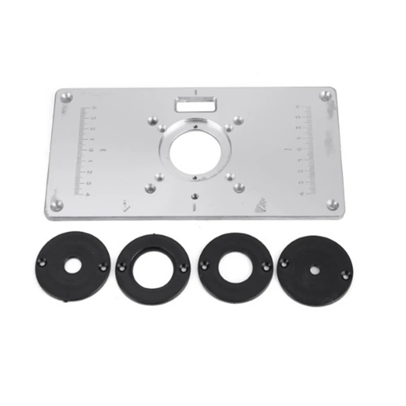 high quality Aluminum Router Table Insert Plate w/ 4 Rings For Woodworking Benches Router Table Plate 235x120x 8mm 
high quality Aluminum Router Table Insert Plate w/ 4 Rings For Woodworking Benches Router Table Plate 235x120x 8mm