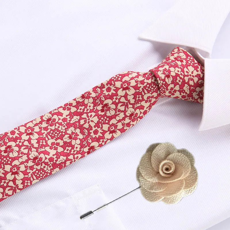 6.5cm Luxury Mens Business Cotton Tie Red Floral Jacquard Wedding Necktie Narrow Classic & Flower Pin
6.5cm Luxury Mens Business Cotton Tie Red Floral Jacquard Wedding Necktie Narrow Classic & Flower Pin