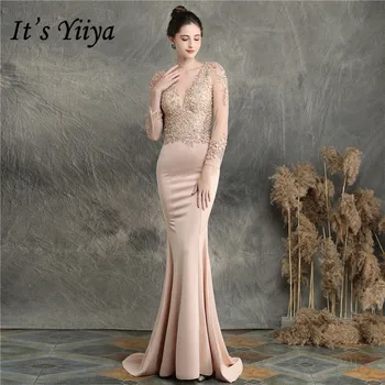 Lace Evening Dresses It's Yiiya DX253 Sexy Illusion Beading Mermaid Robe De Soiree V-Neck Long Sleeve Train Evening Dress
Lace Evening Dresses It's Yiiya DX253 Sexy Illusion Beading Mermaid Robe De Soiree V-Neck Long Sleeve Train Evening Dress