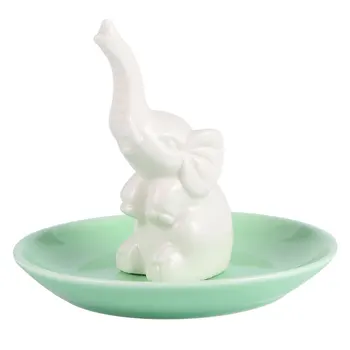 1 Pc Ceramic Jewelry Storage Tray Creative Elephant Ring Holder Earring Storage Dish Clip Small Items Holding Plate (Green and W
1 Pc Ceramic Jewelry Storage Tray Creative Elephant Ring Holder Earring Storage Dish Clip Small Items Holding Plate (Green and W