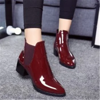 European Spring/Autumn Women's Boots Ankle Fashion Elastic Band Patent Leather Pointed Slip-On Plus Size 35-42 Women Shoes
European Spring/Autumn Women's Boots Ankle Fashion Elastic Band Patent Leather Pointed Slip-On Plus Size 35-42 Women Shoes