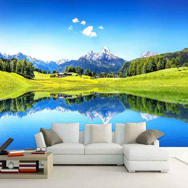 

Dropship Custom Any Size 3D Mural Wallpaper Nature Scenery Blue Lake Photo Wall Painting Bedroom Home Decor Backdrop Wall 3 D